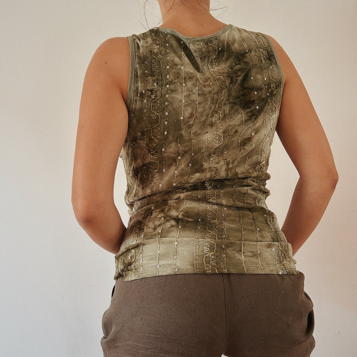 Tie Die Sequins Top