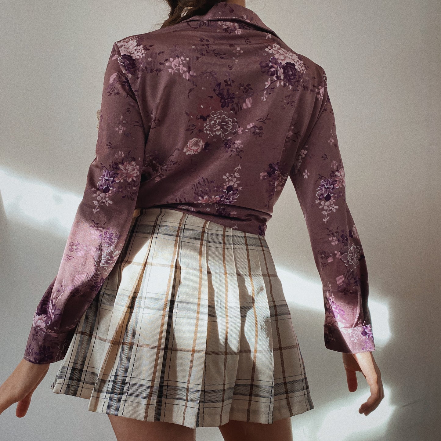 Floral Vintage Purple Blouse