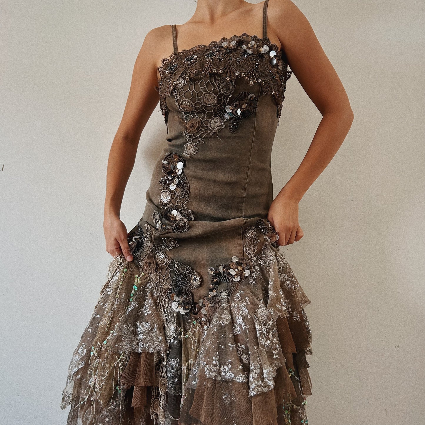 Fairy Grunge Denim Embellished Dress