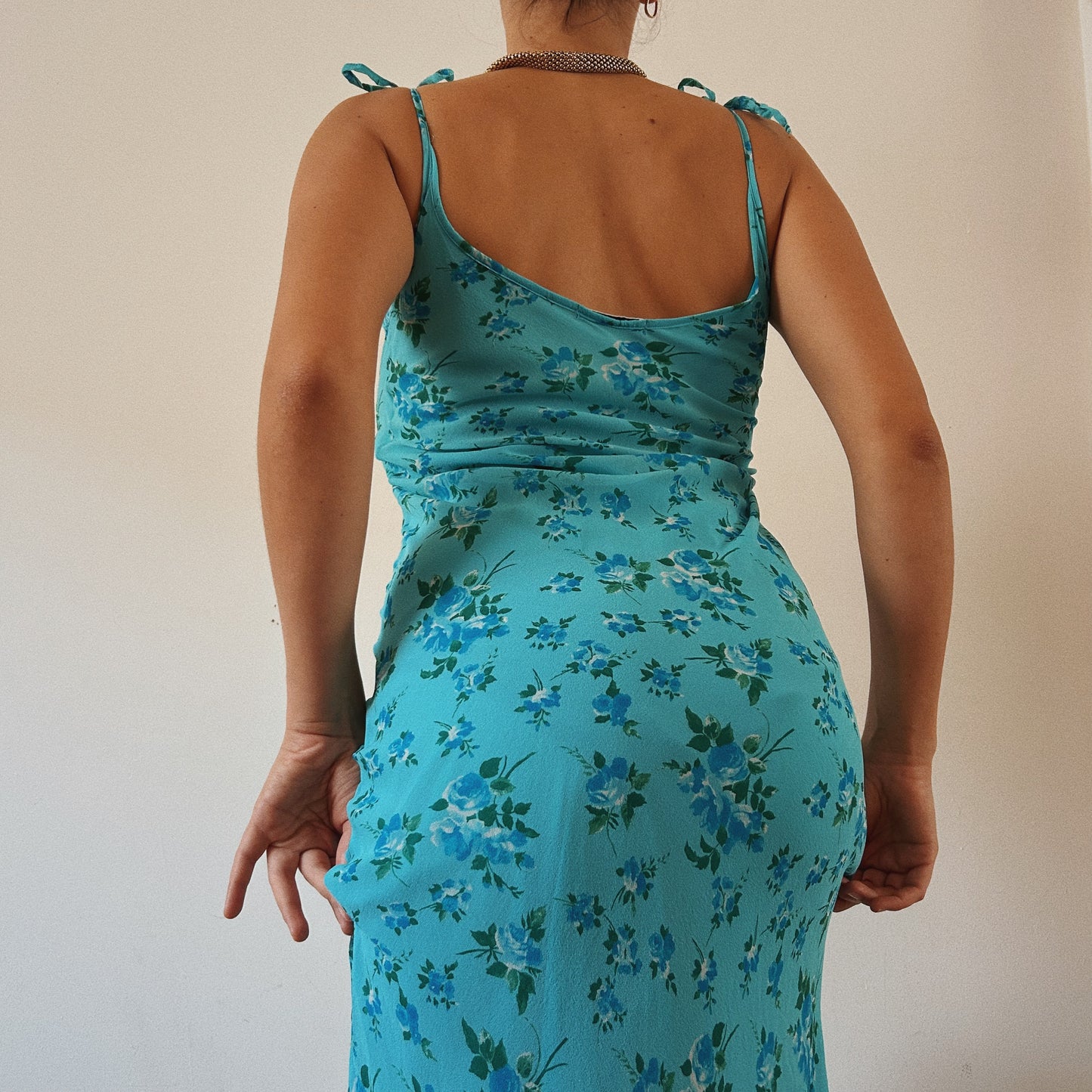 Teal Floral Summer Dress