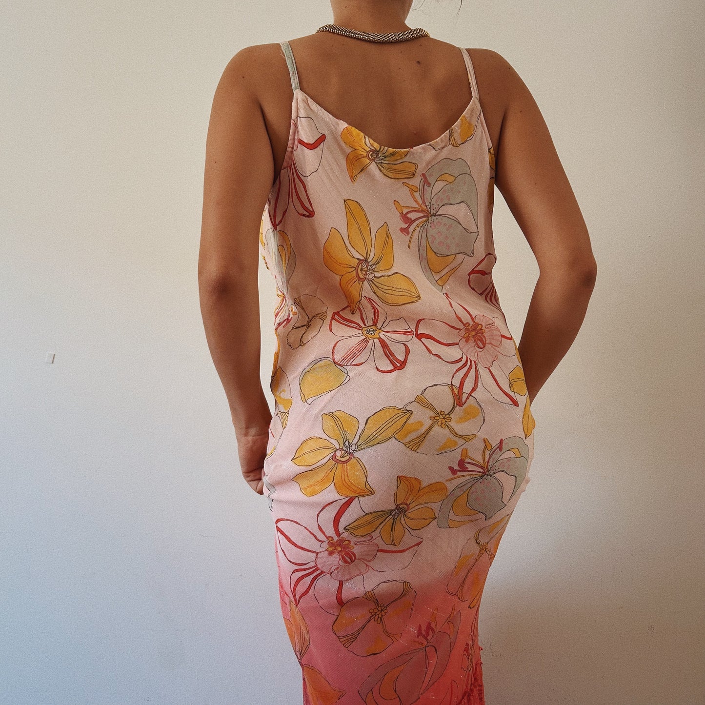 Ombre Floral Sequins Maxi Dress