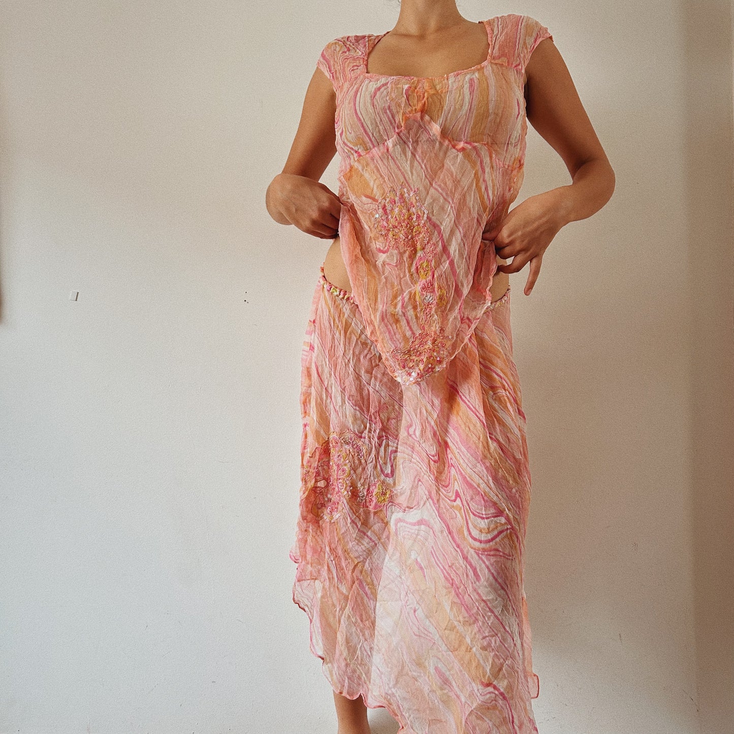 Mesh Embellished Asymmetrical Fairy Set