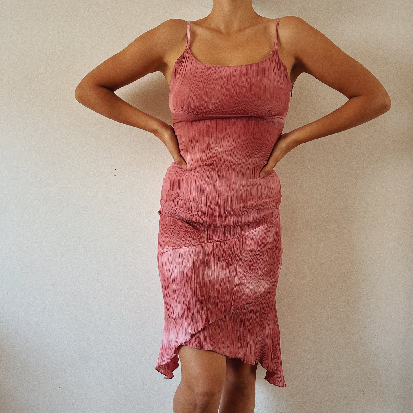Ombre Pink Asymmetrical Dress