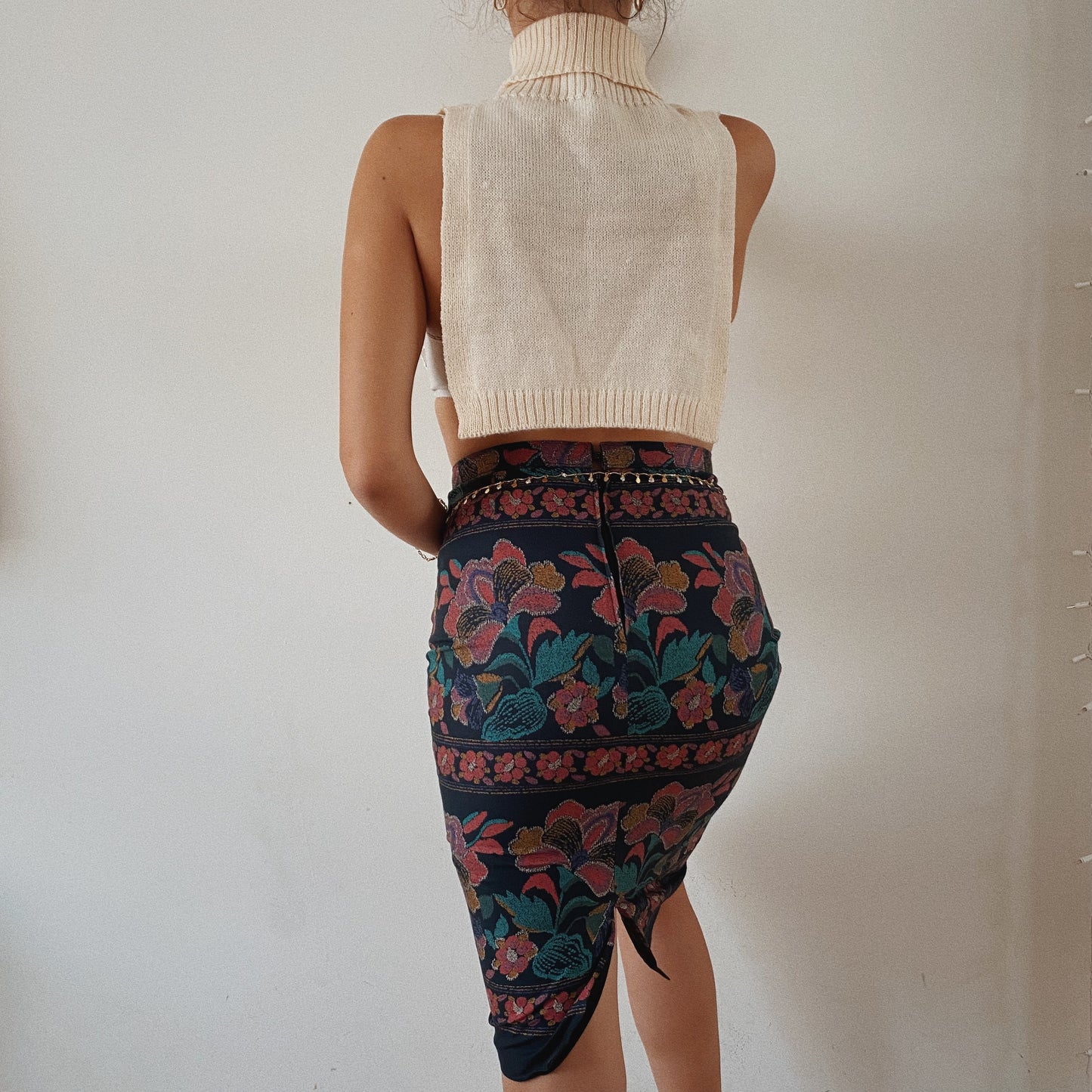 Floral Fall Midi Skirt