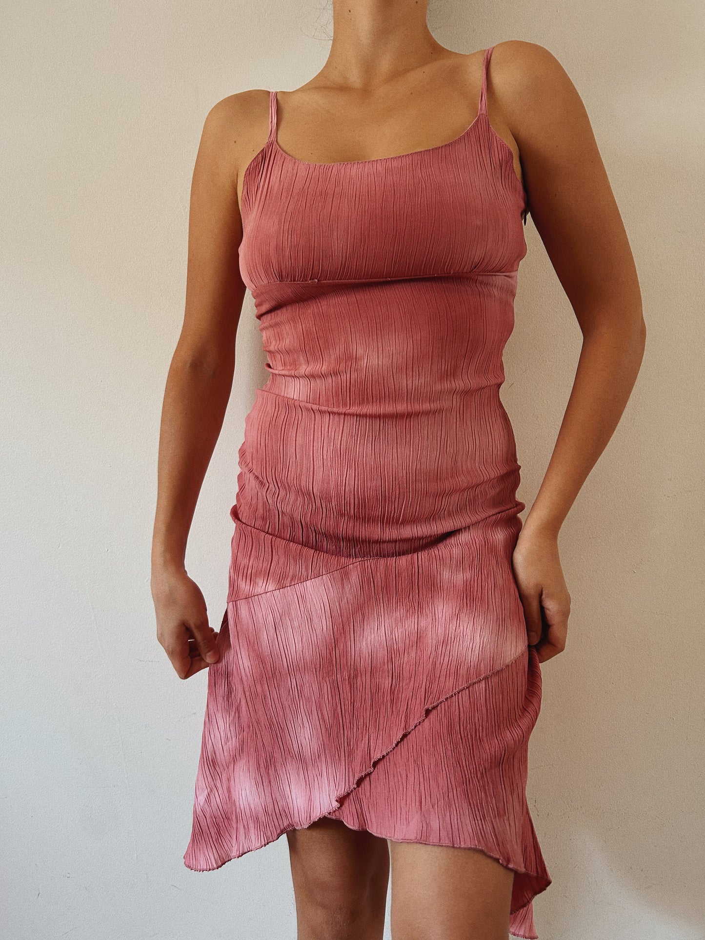 Ombre Pink Asymmetrical Dress