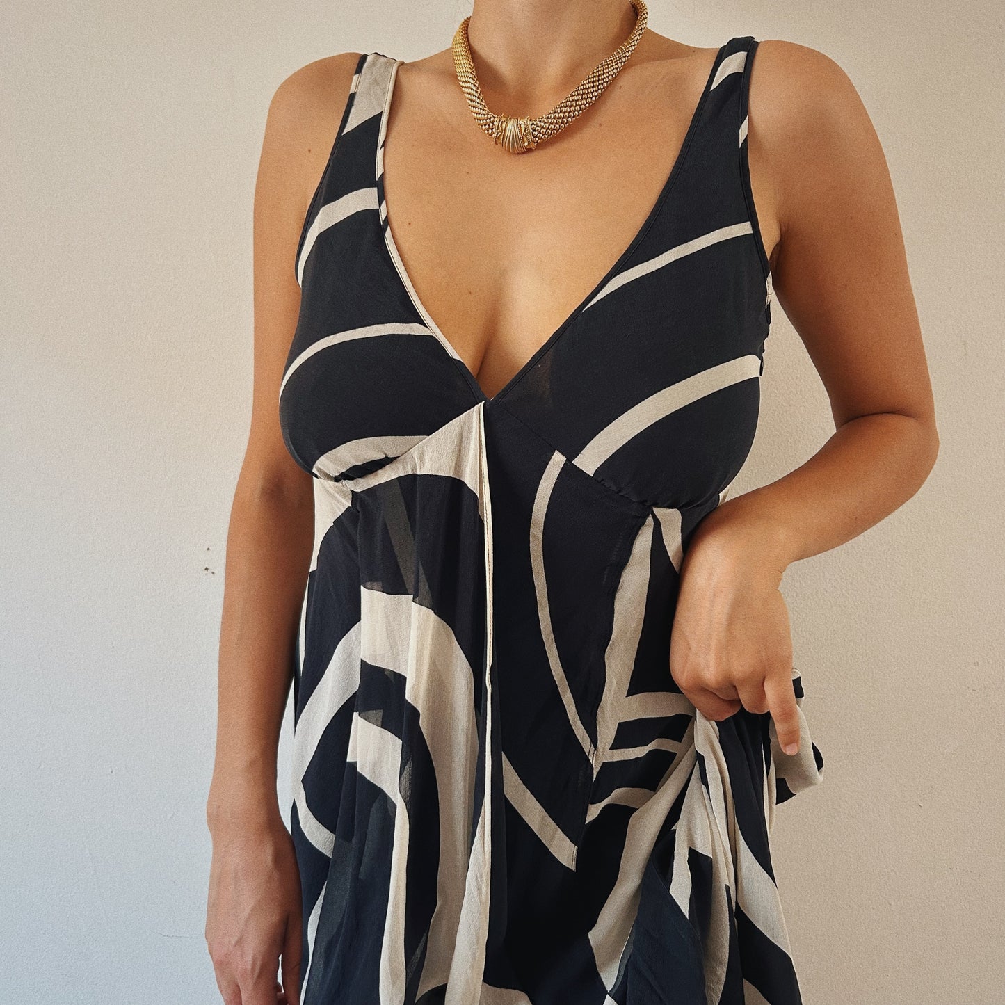 Silk Flowy Asymmetrical Dress