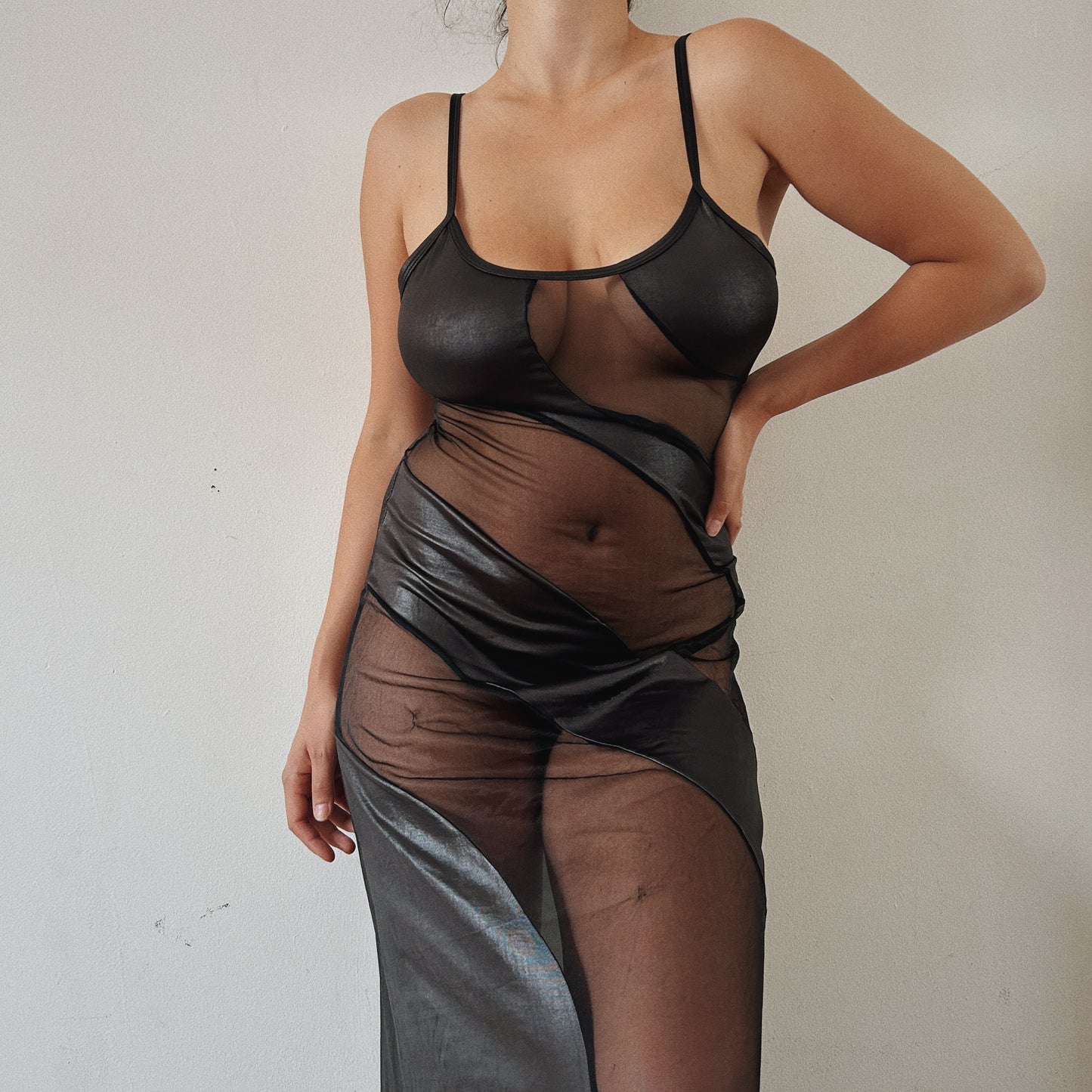 Vintage mesh see through dress
