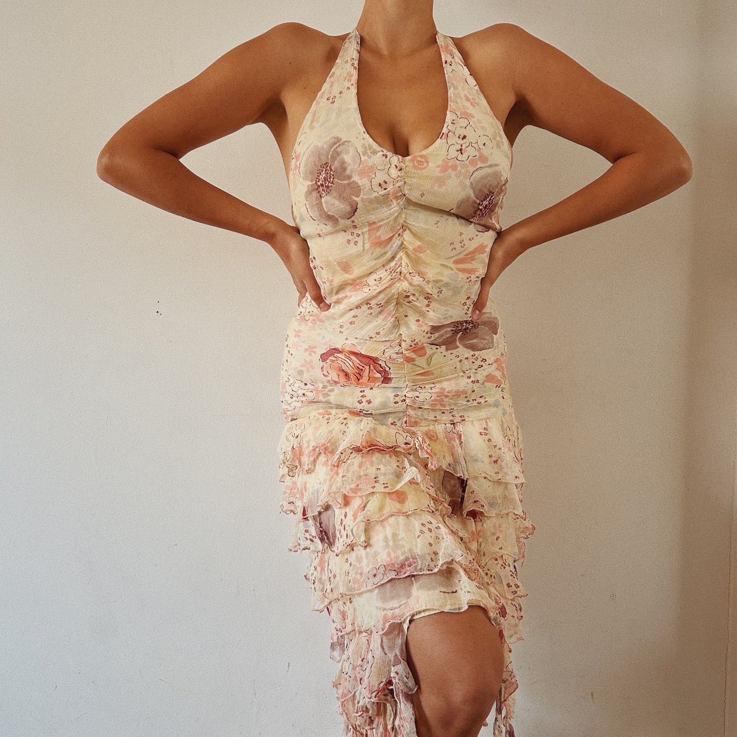 Romantic Floral Halter Dress