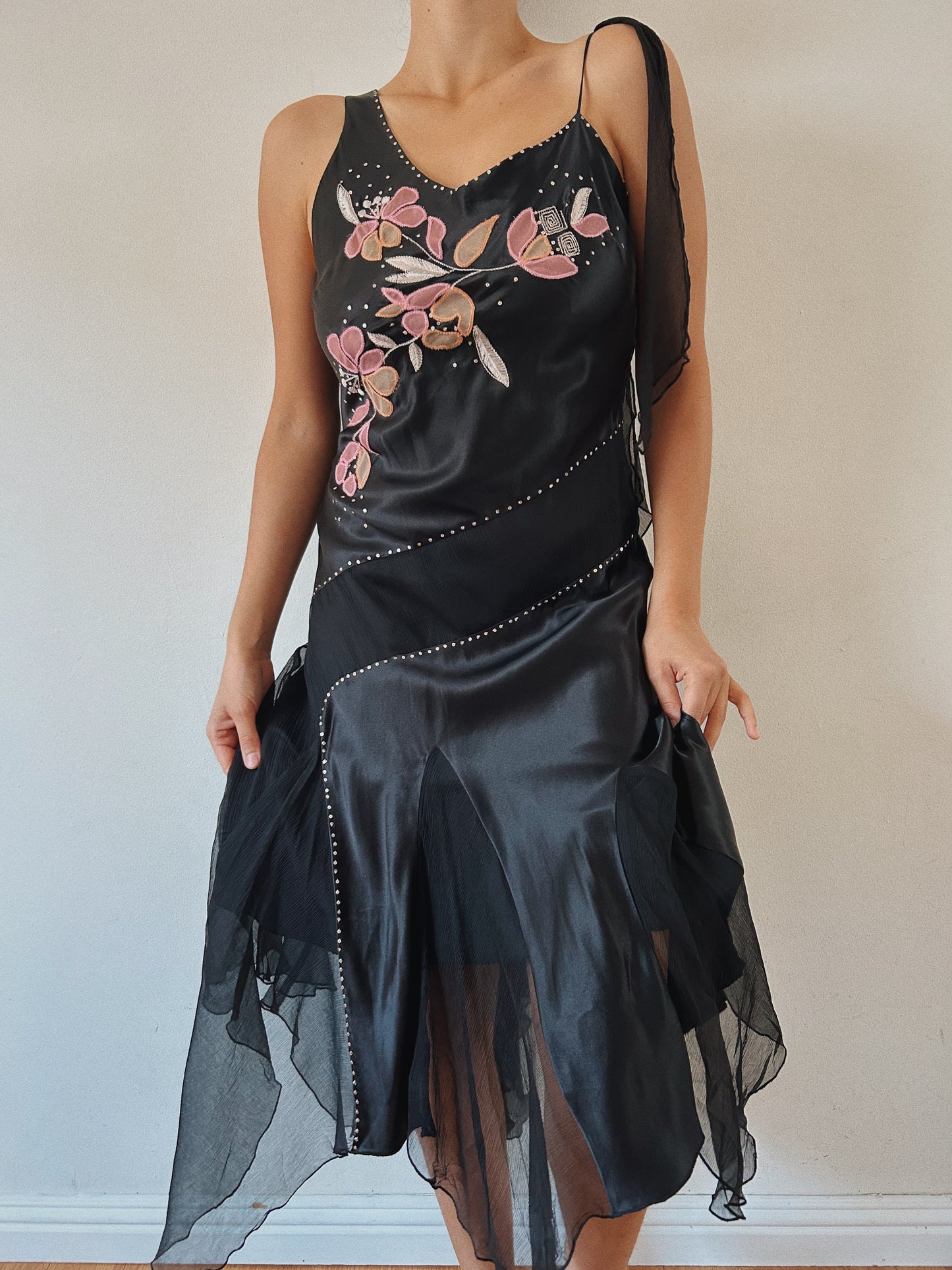 Fairy Floral Satin and Mesh Dress