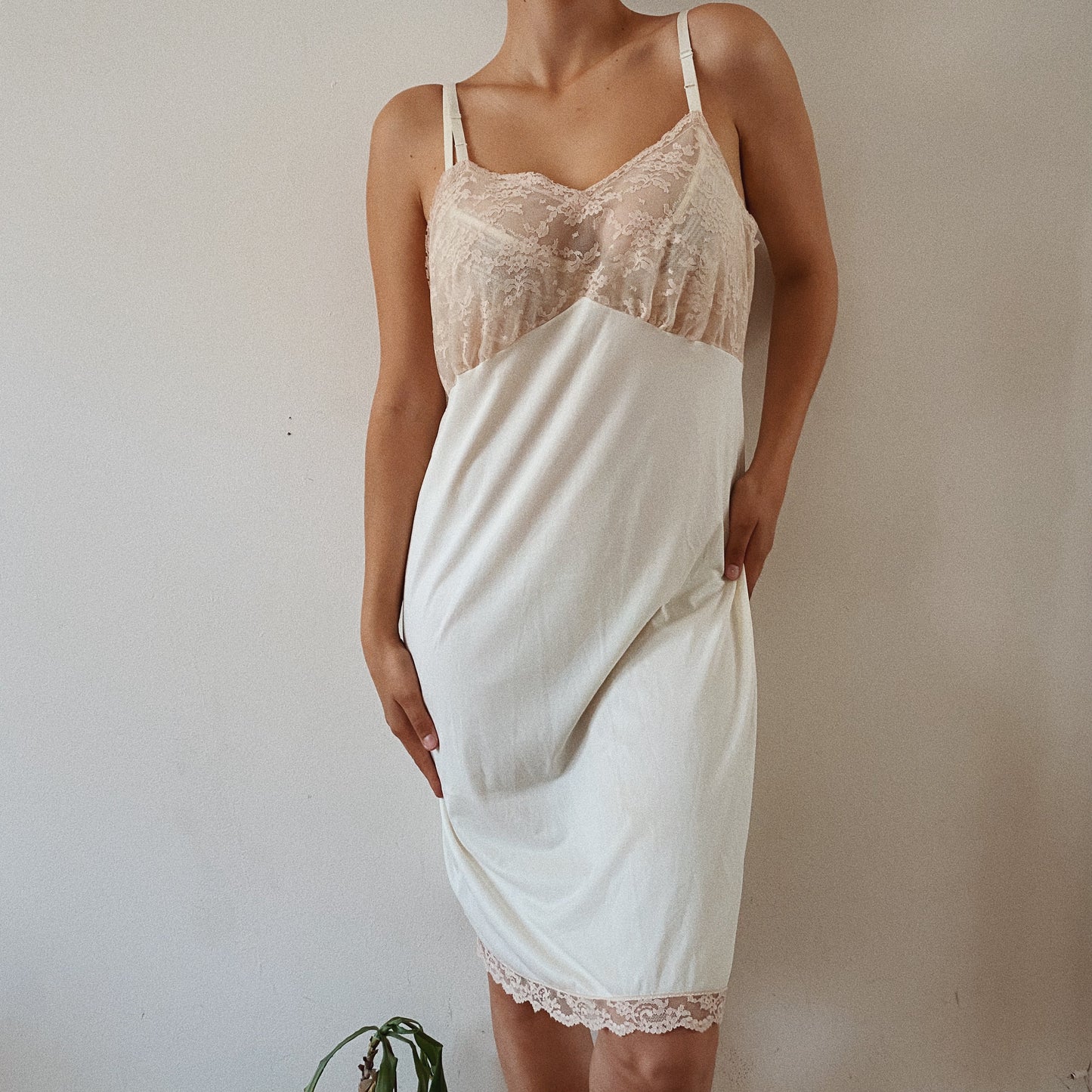 Romantic Cream Lace Slip