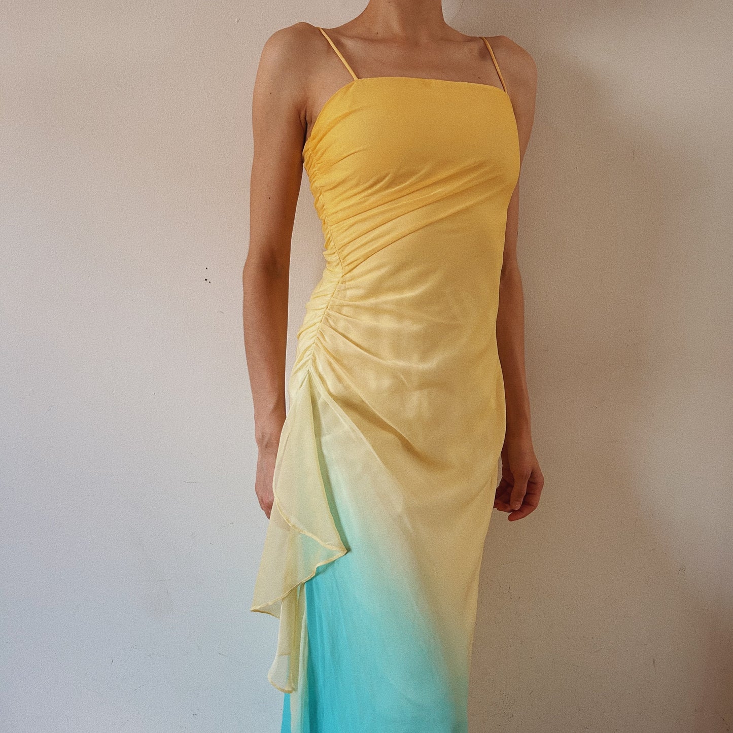 Ombre Ruffled Maxi Dress