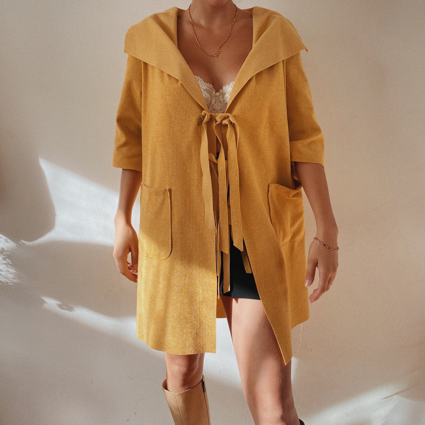 Yellow Vintage Cape Jacket Made In Italy
