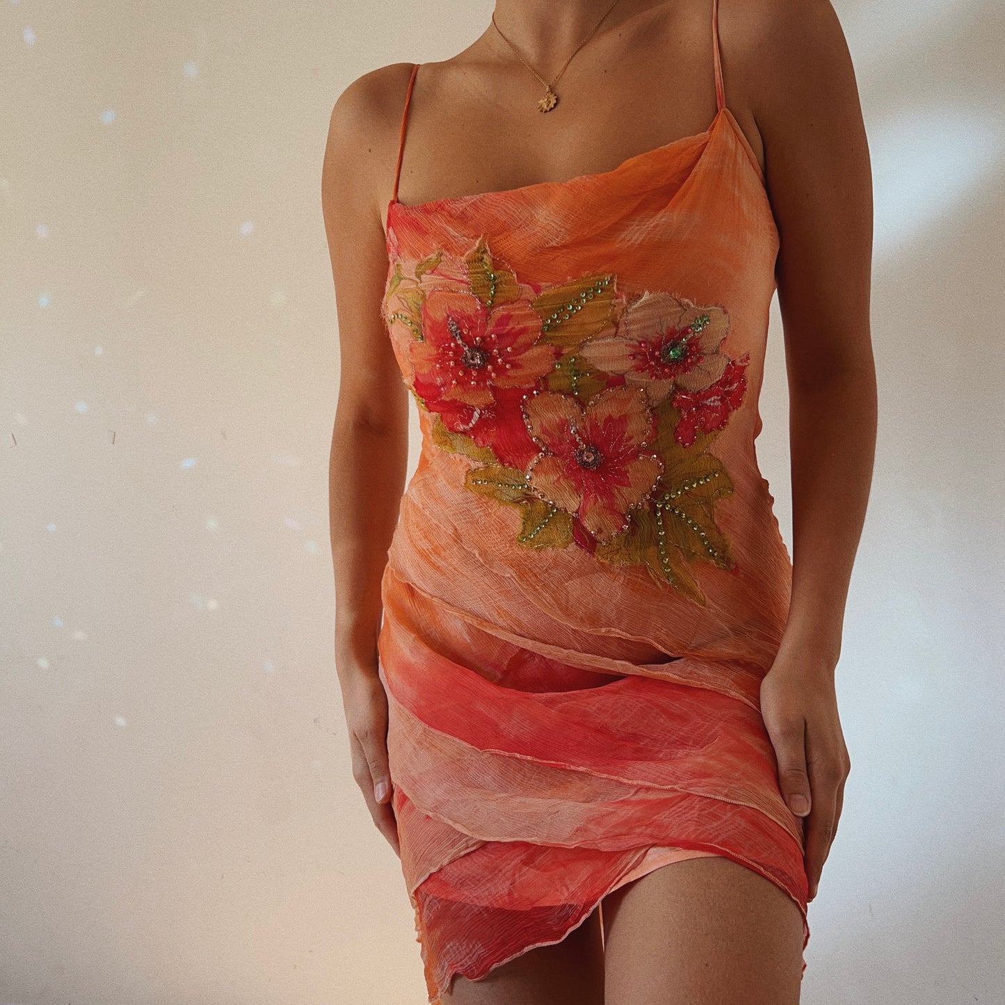 Viral Sunset Embellished Dress By French Designer