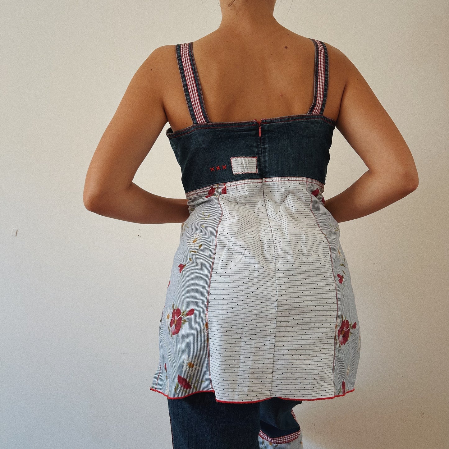 Denim Floral Two Piece Set