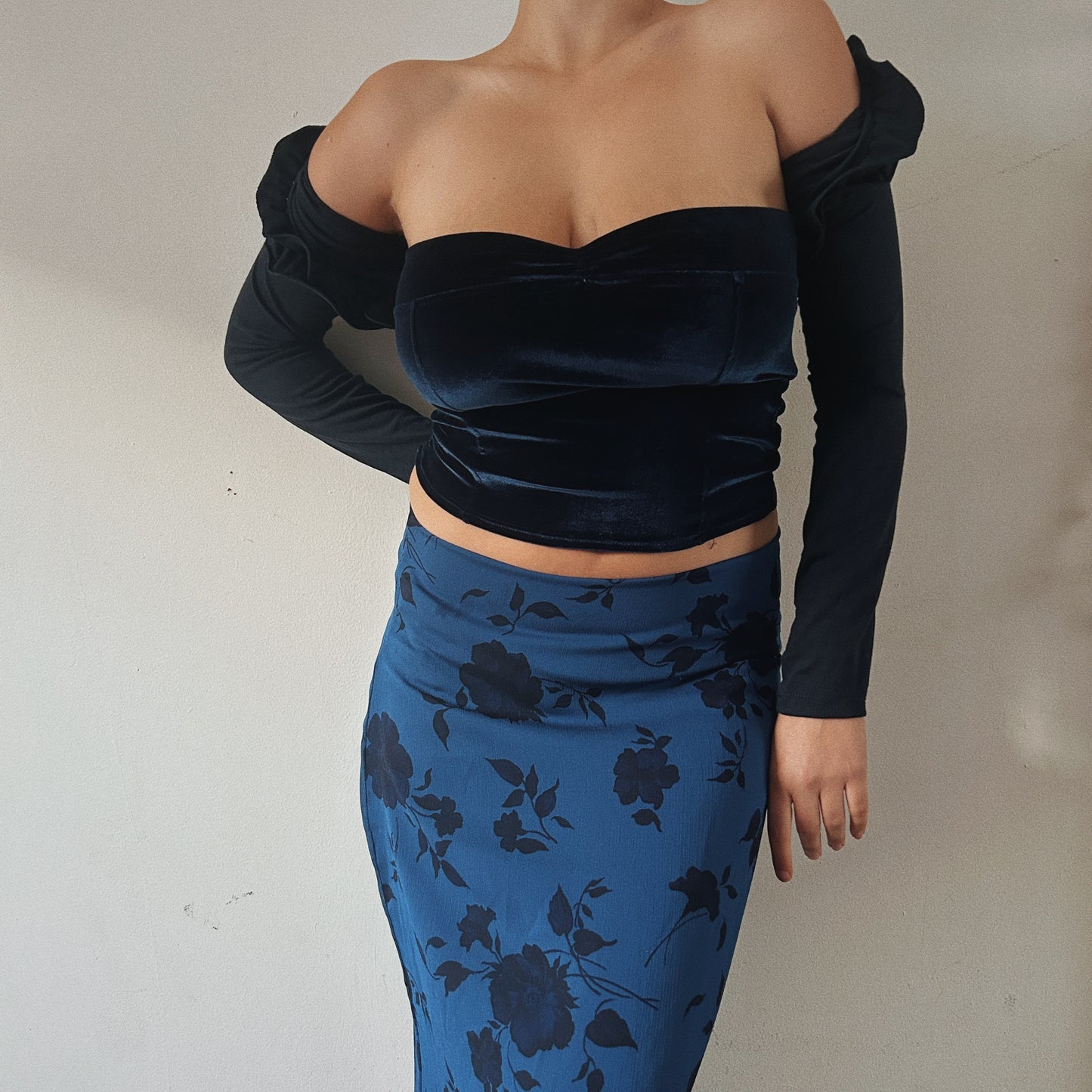 Velvet tube corset top