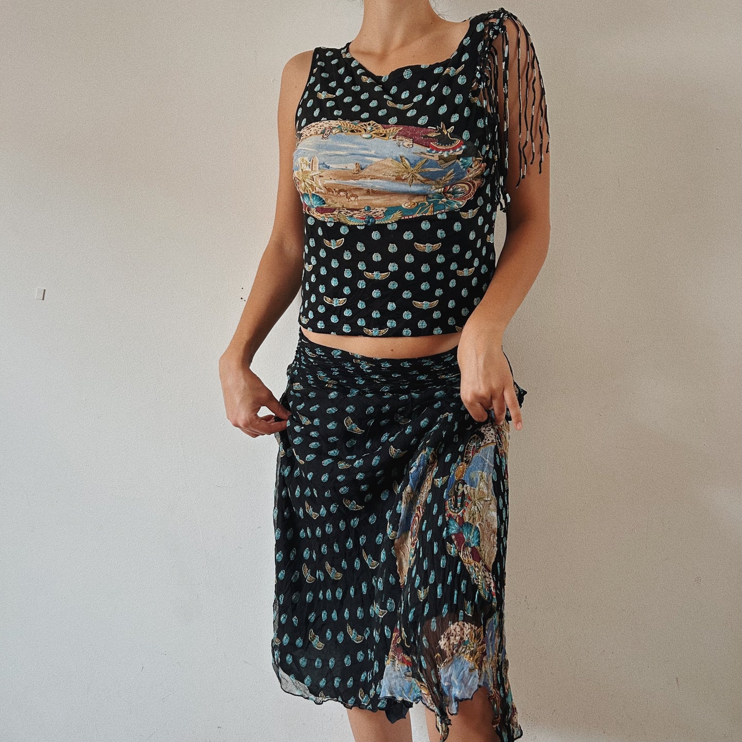 Polka Dot Egyptian Fringe Set