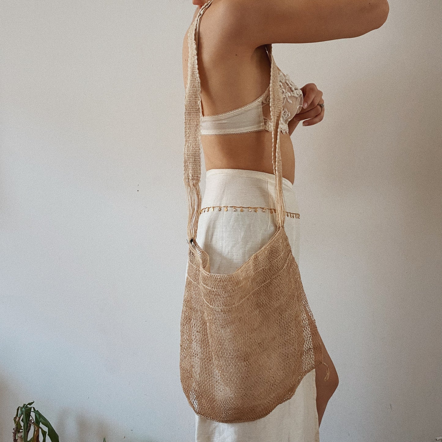 Natural Fiber Beige Tote