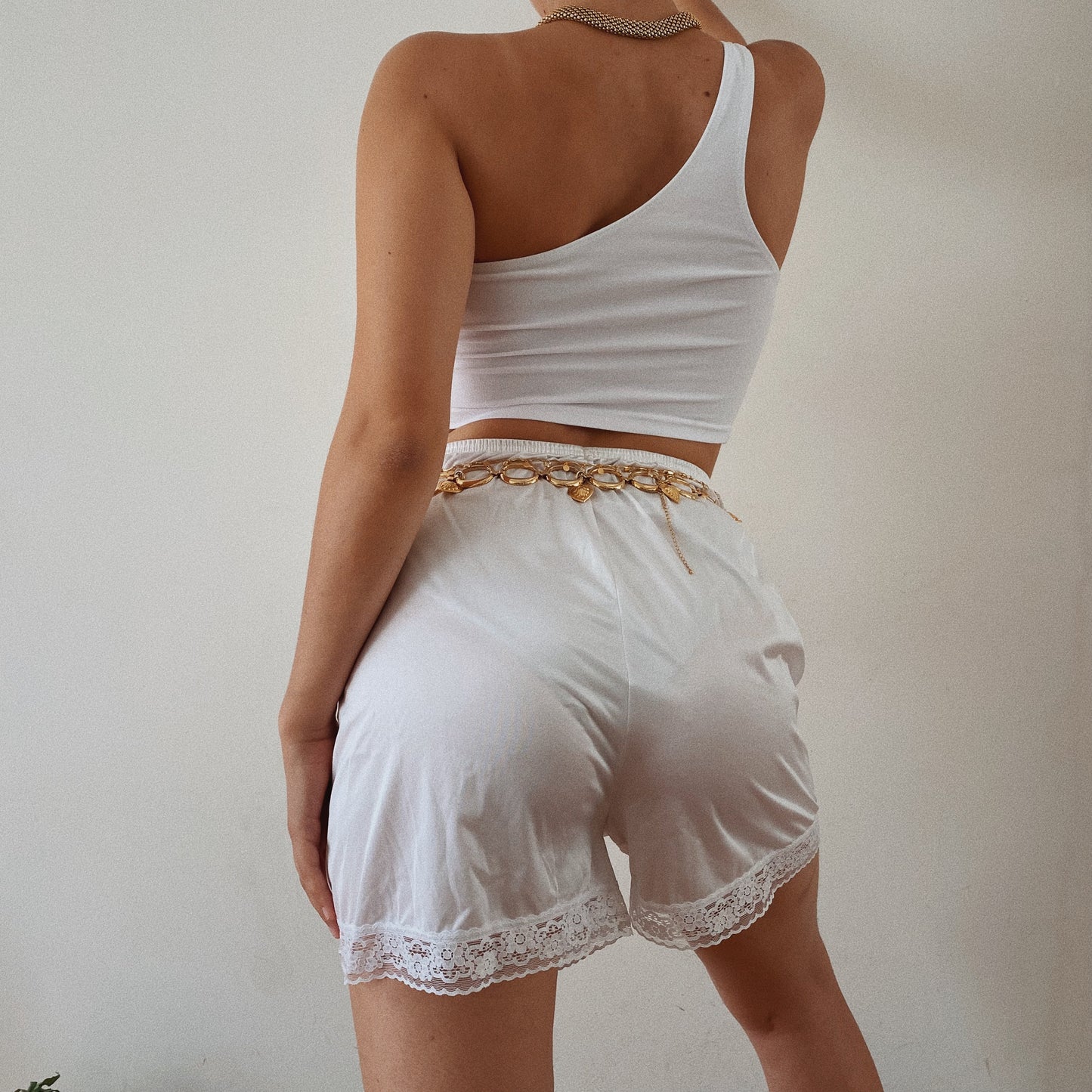 Vintage White Slip Shorts