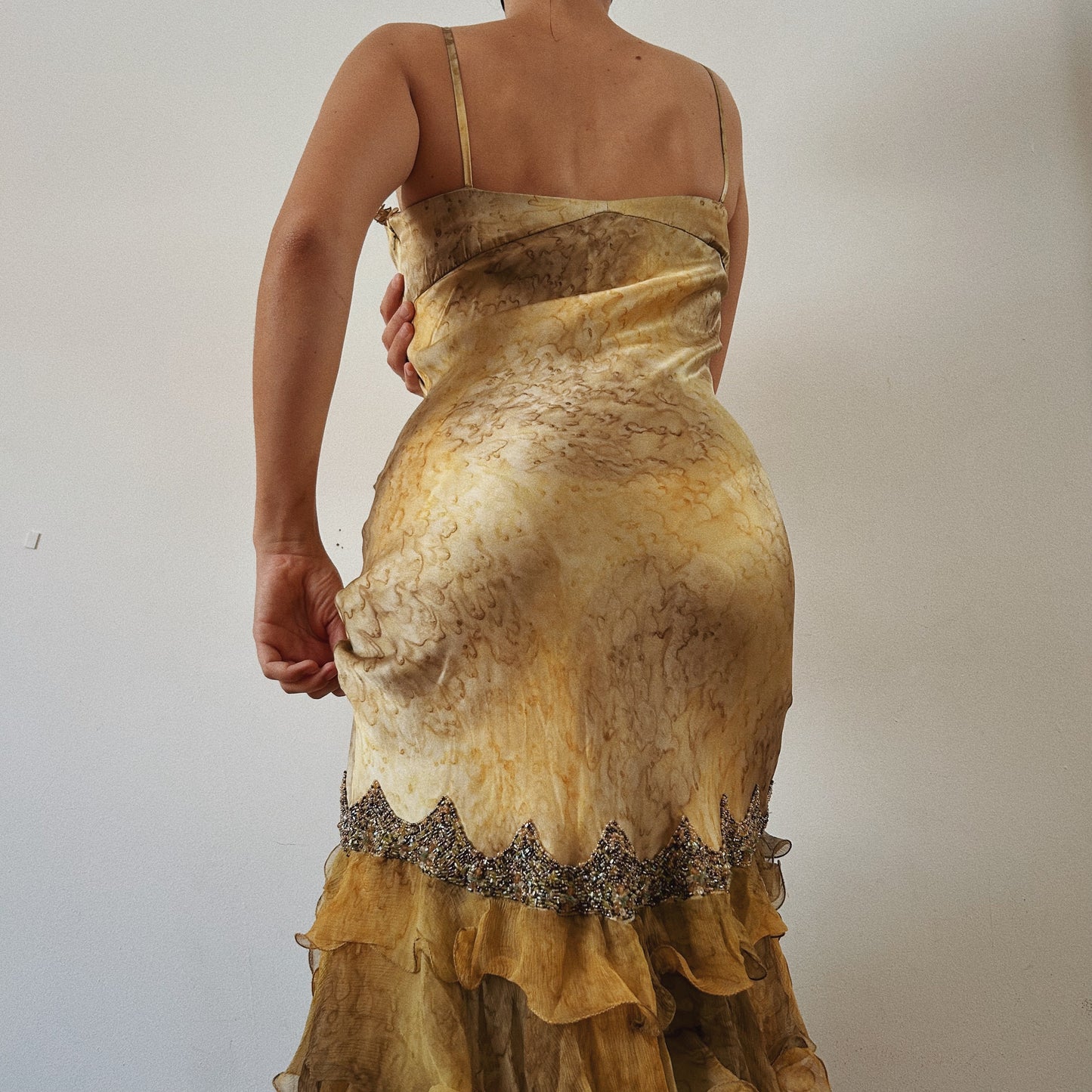 Silk Beaded Fairy Ruffled Dress