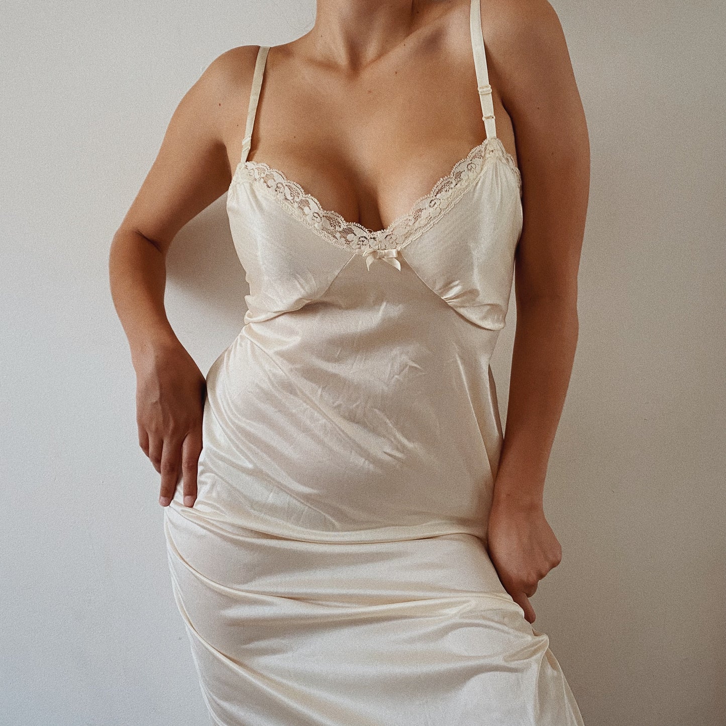 Cream Vintage Slip Dress
