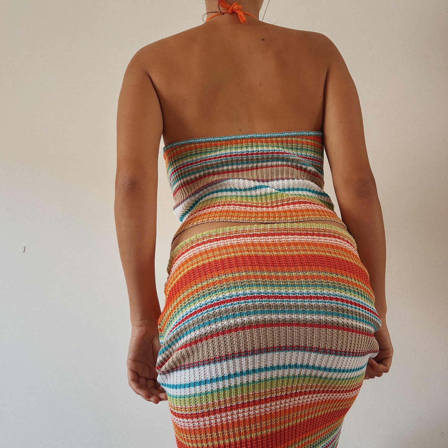 Colorful Stripped Knitted Italian Set