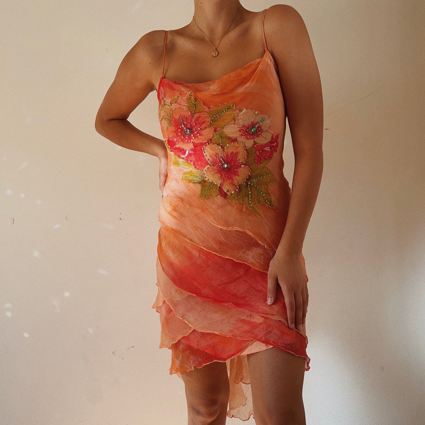 Viral Sunset Embellished Dress By French Designer