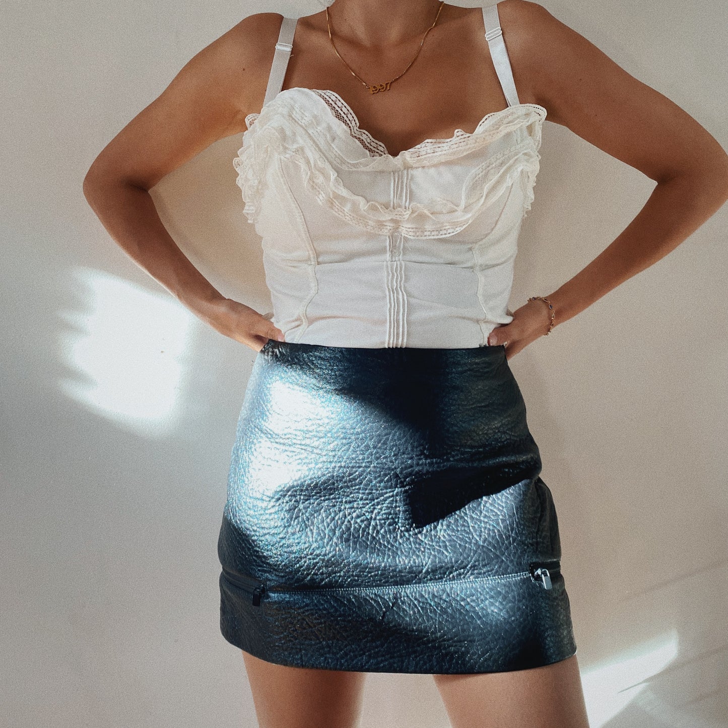 Faux leather Mini Biker Skirt
