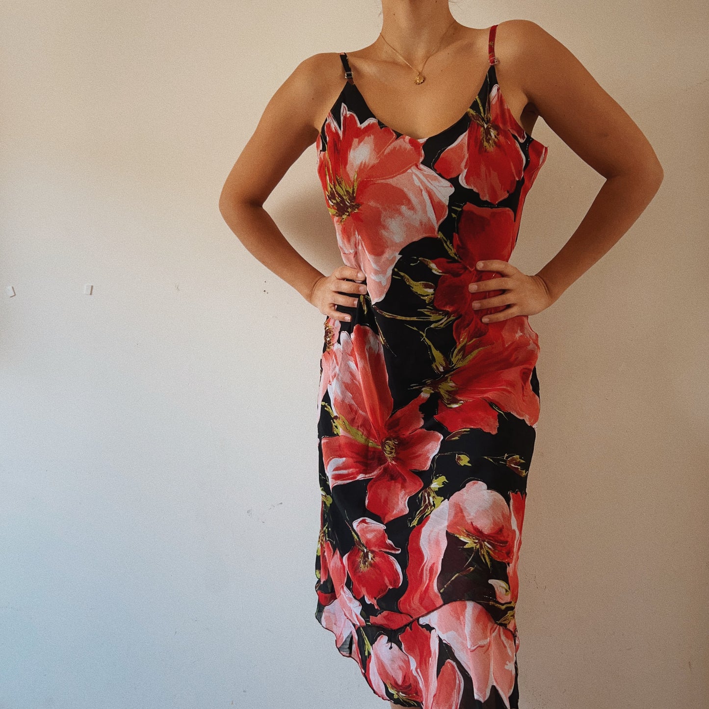 Hibiscus Floral Midi Summer Dress