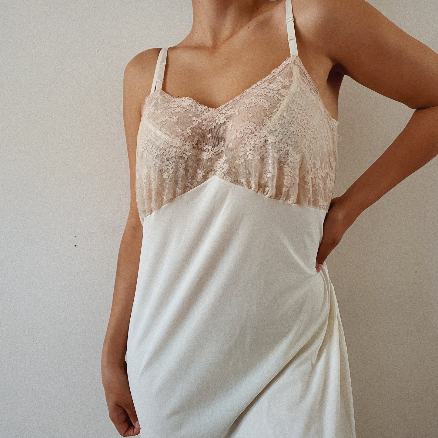 Romantic Cream Lace Slip