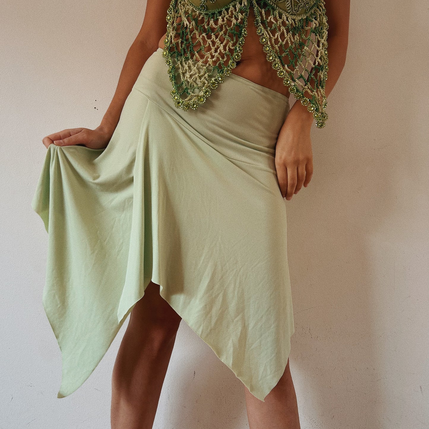 Fairy Asymmetrical Lime Green Skirt