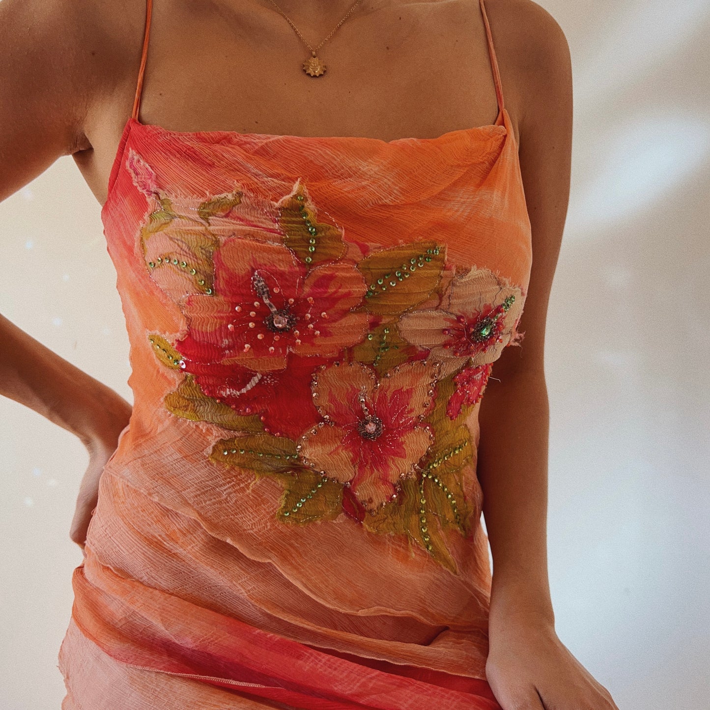 Viral Sunset Embellished Dress By French Designer
