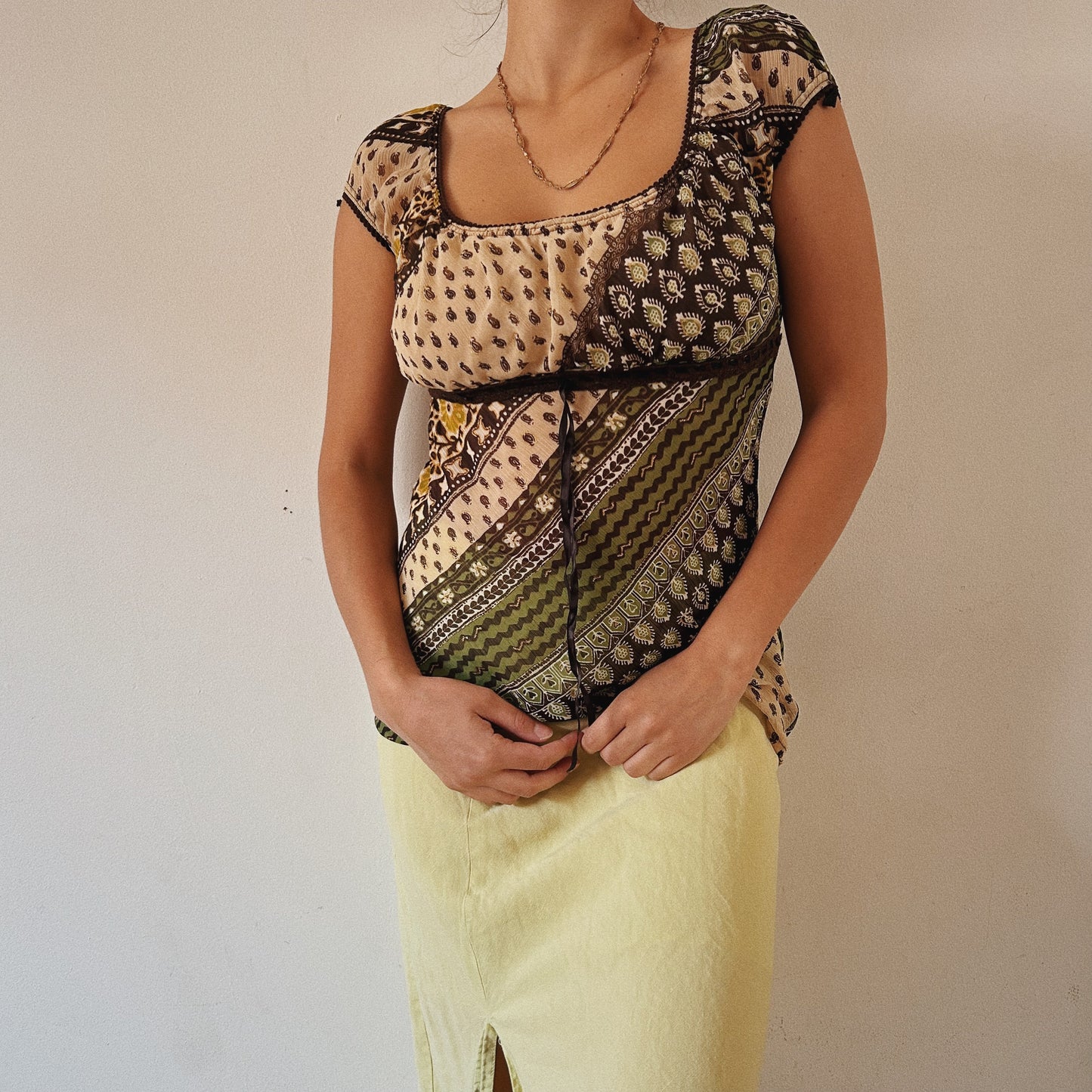 Bohemian Paisley Mesh Top
