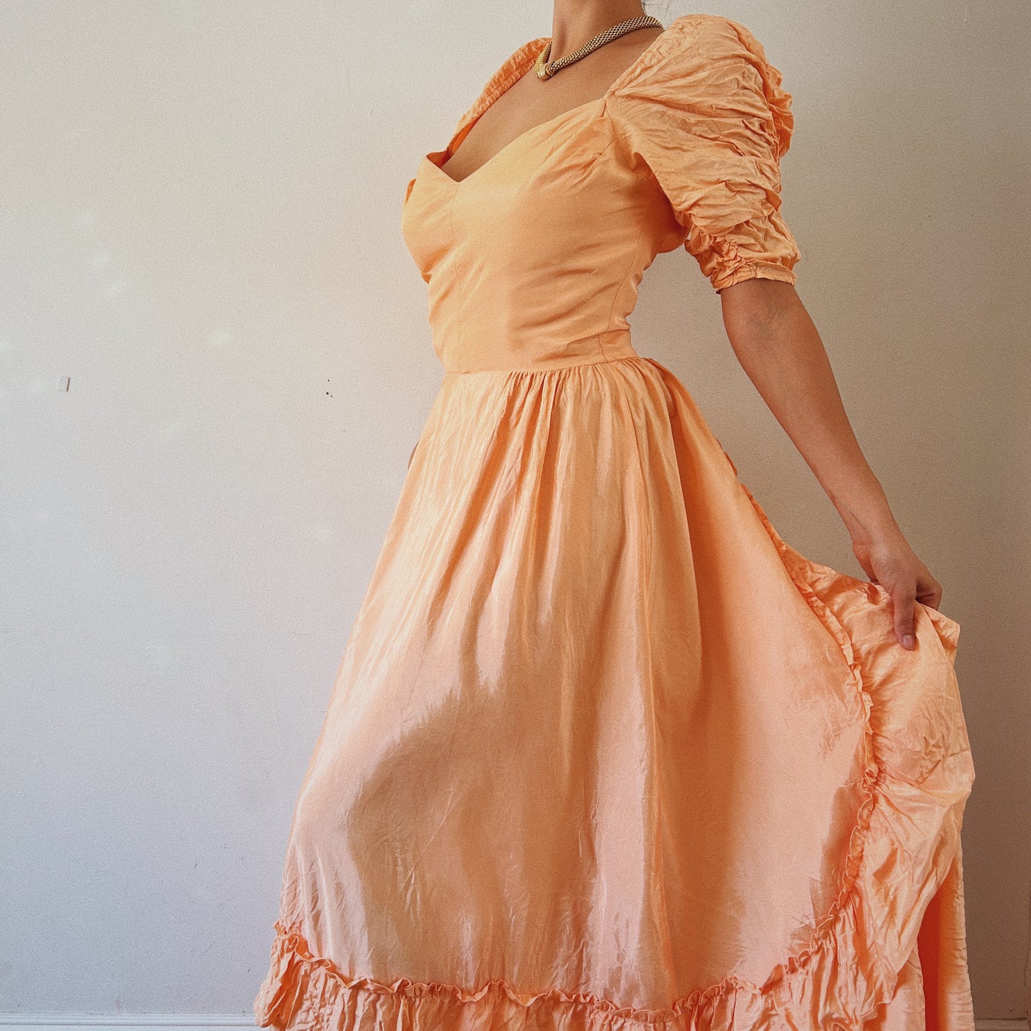 Romantic ruffled Princess Coral Dress