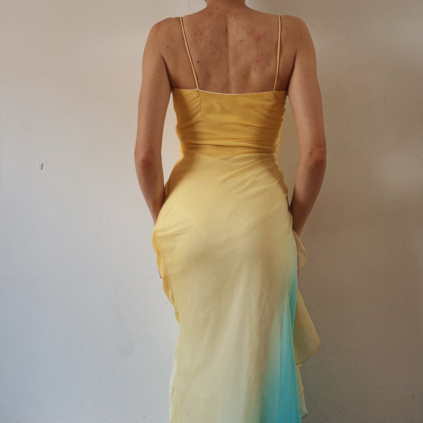 Ombre Ruffled Maxi Dress