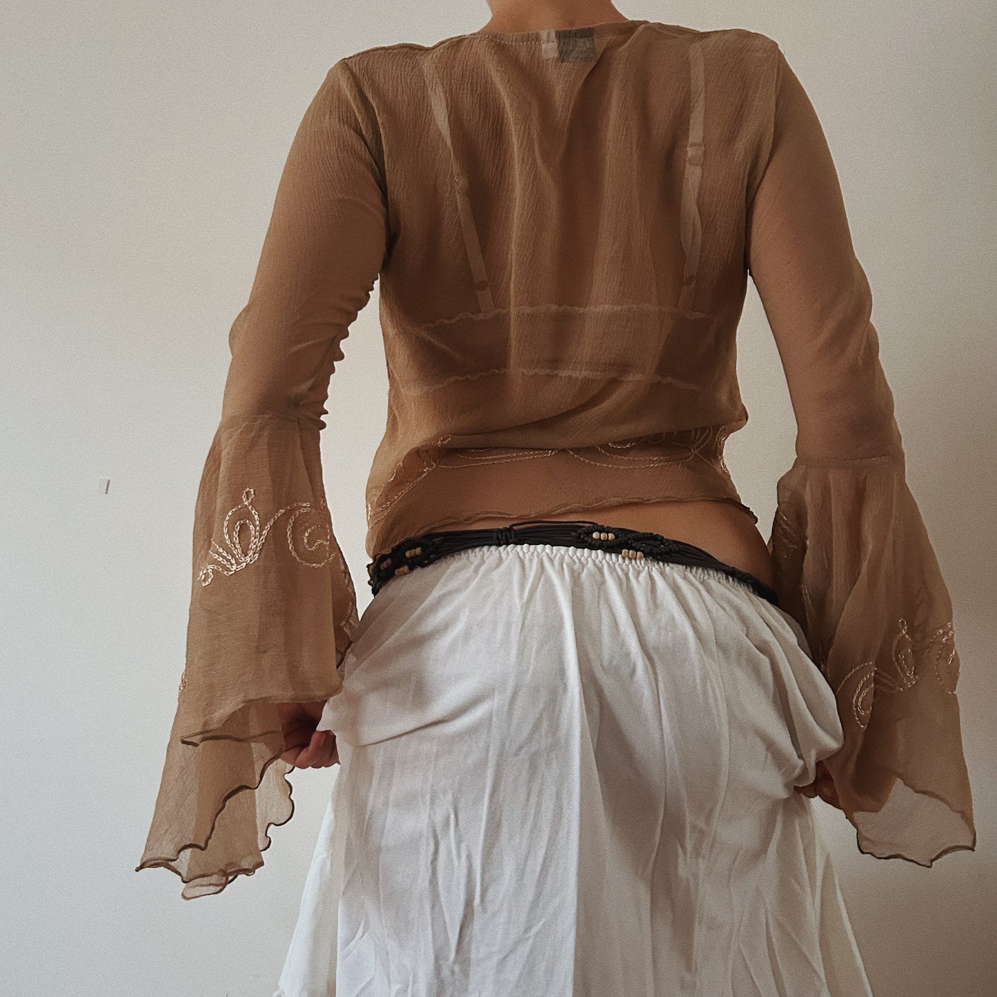 Bell Sleeves Mesh Top