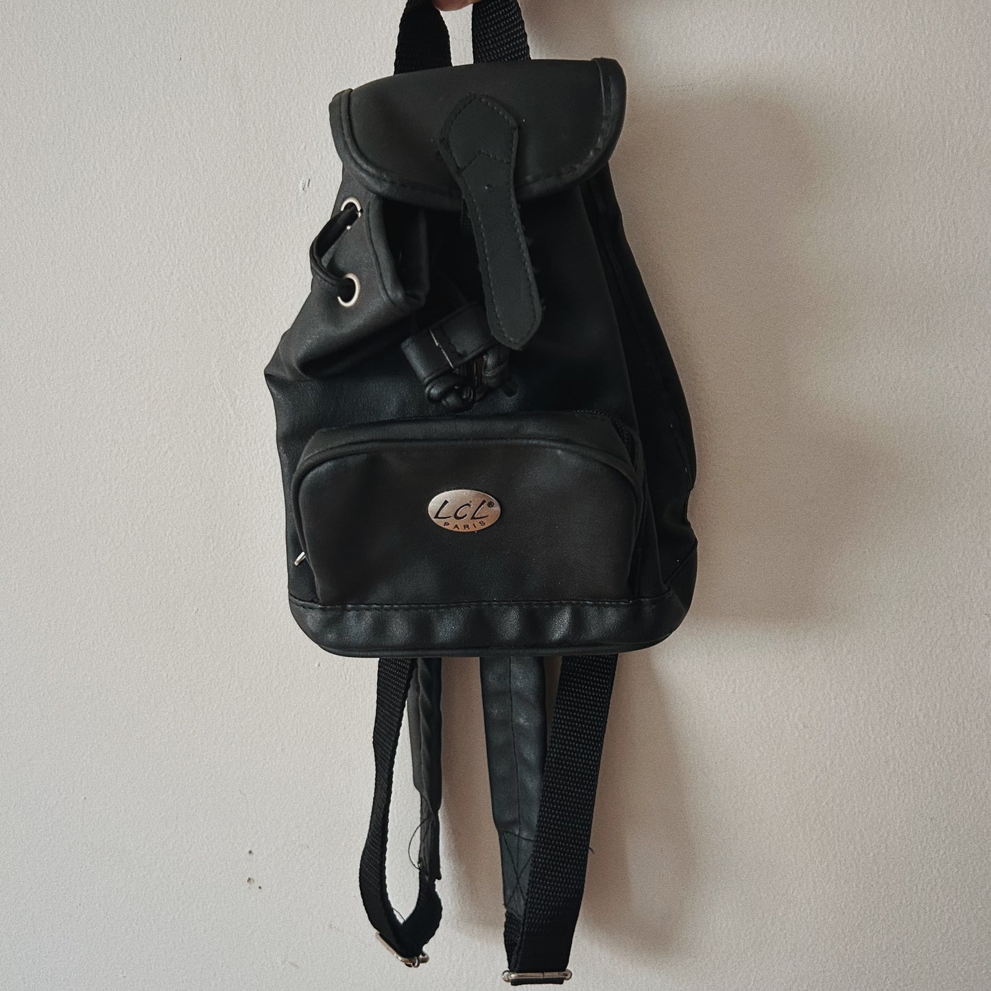 Vintage mini black leather bag