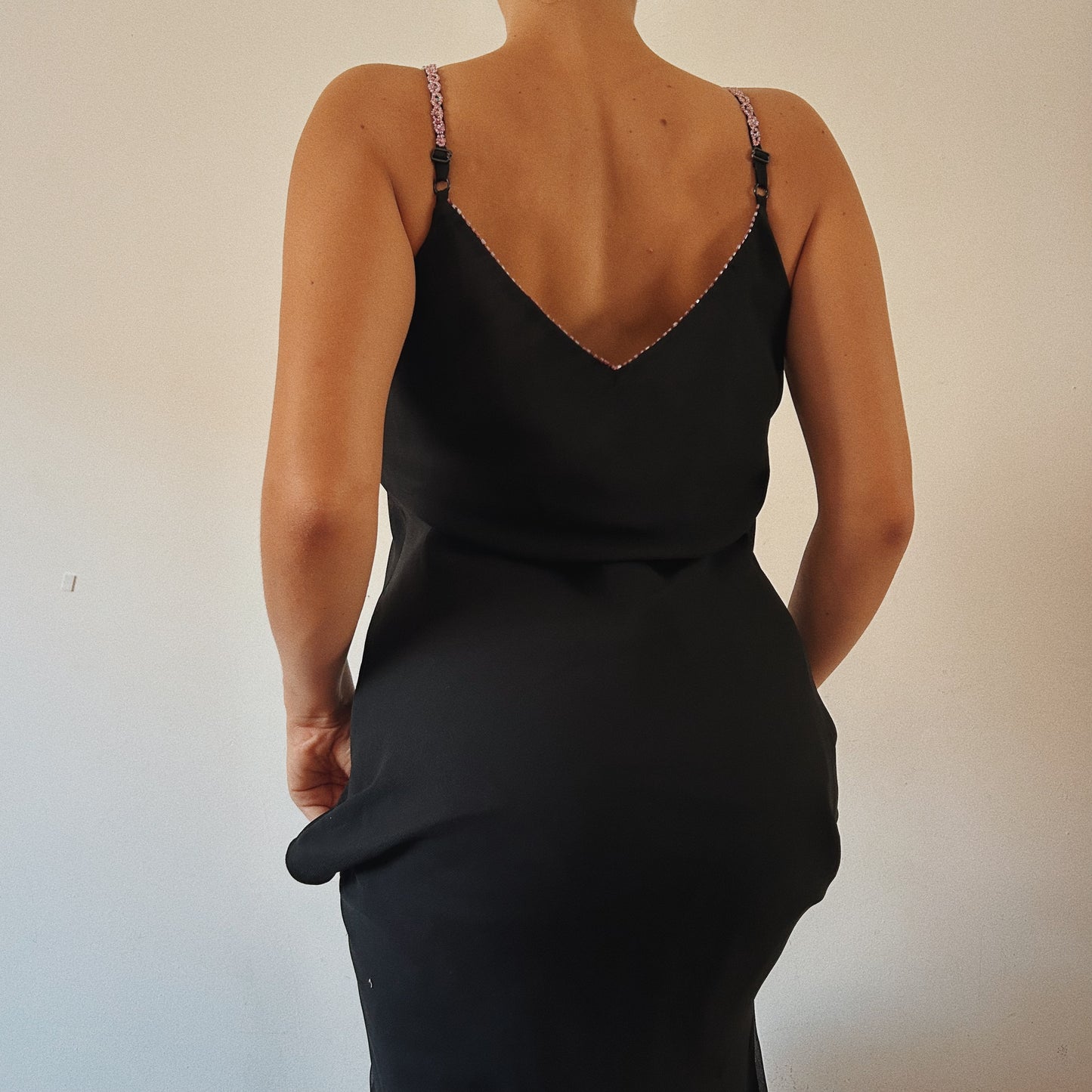 Maxi Black Beaded Dress