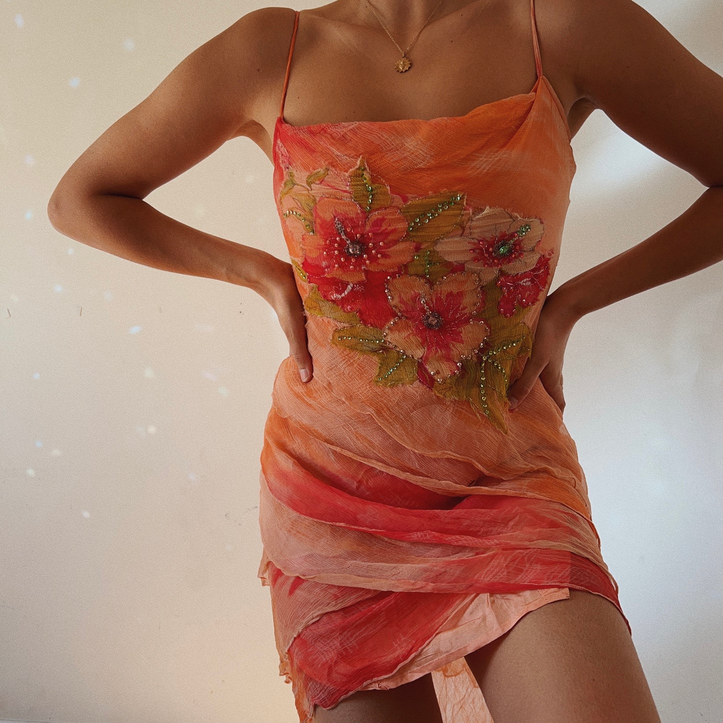 Viral Sunset Embellished Dress By French Designer