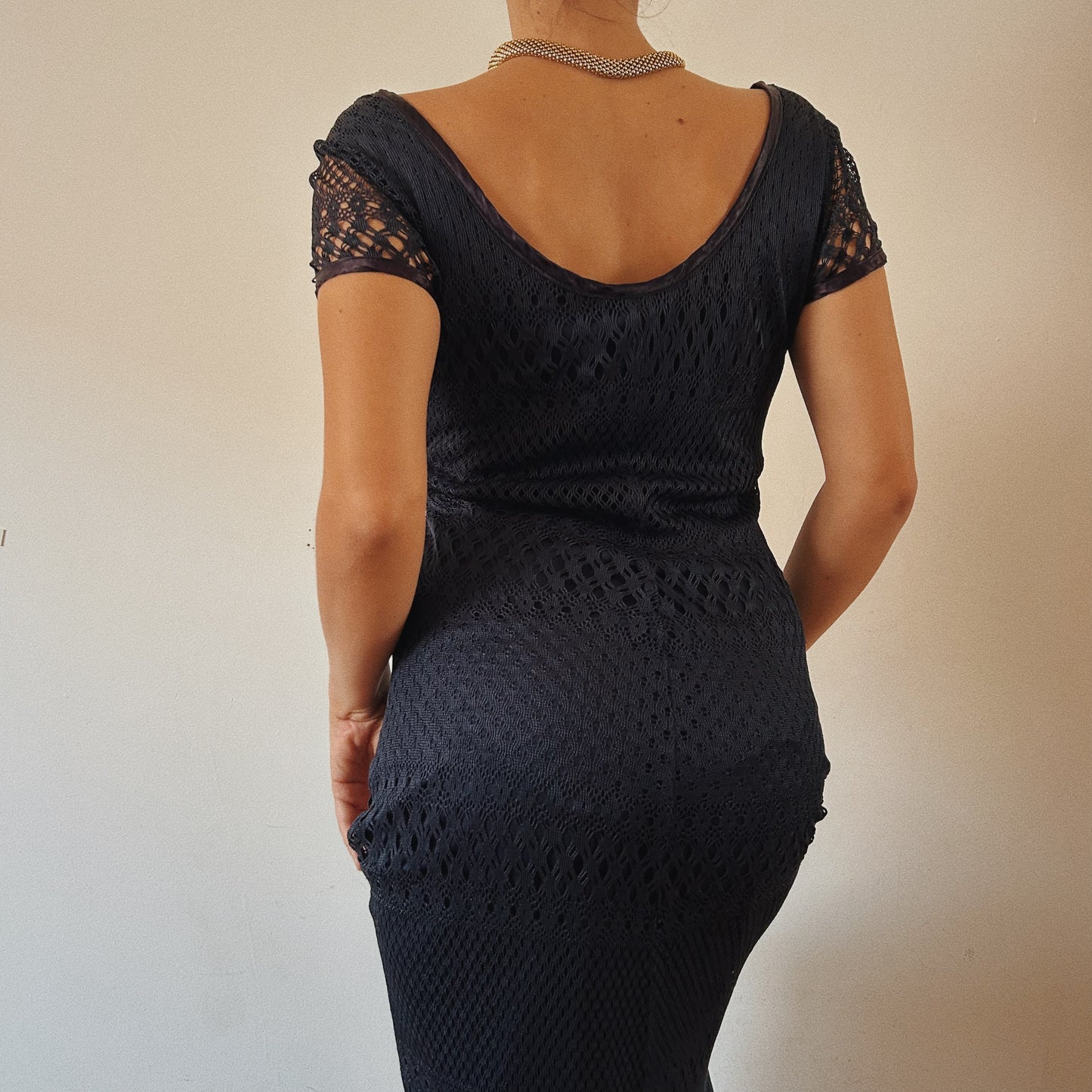 Romantic Navy Crochet Dress