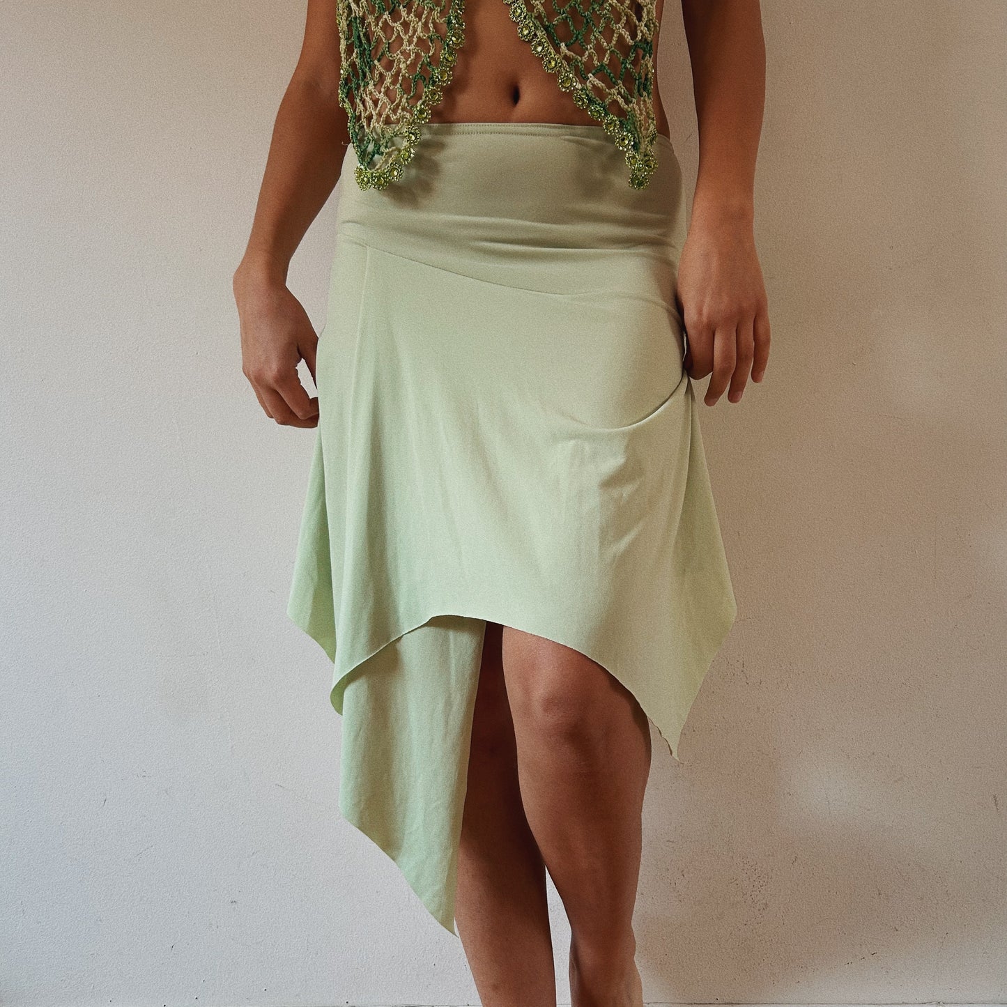Fairy Asymmetrical Lime Green Skirt