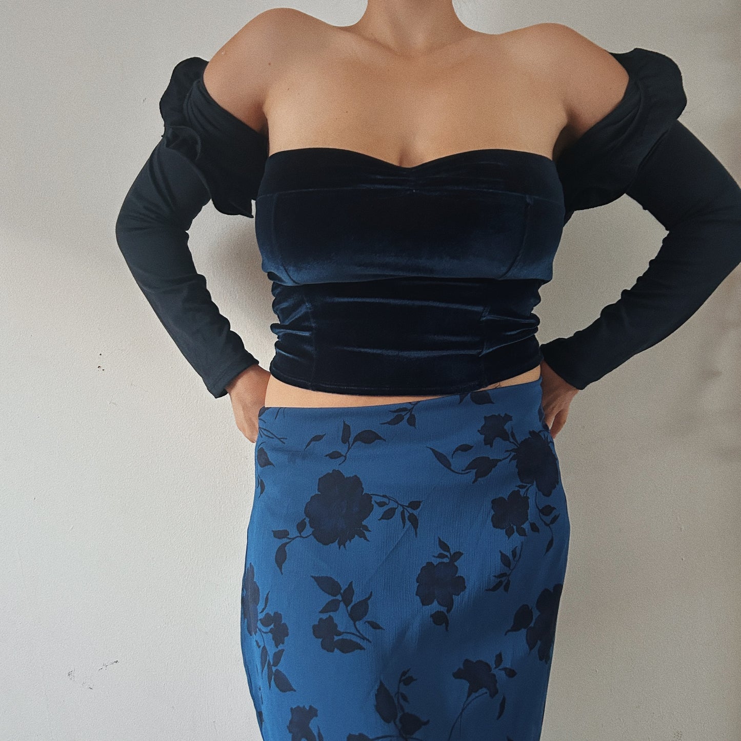 Velvet tube corset top