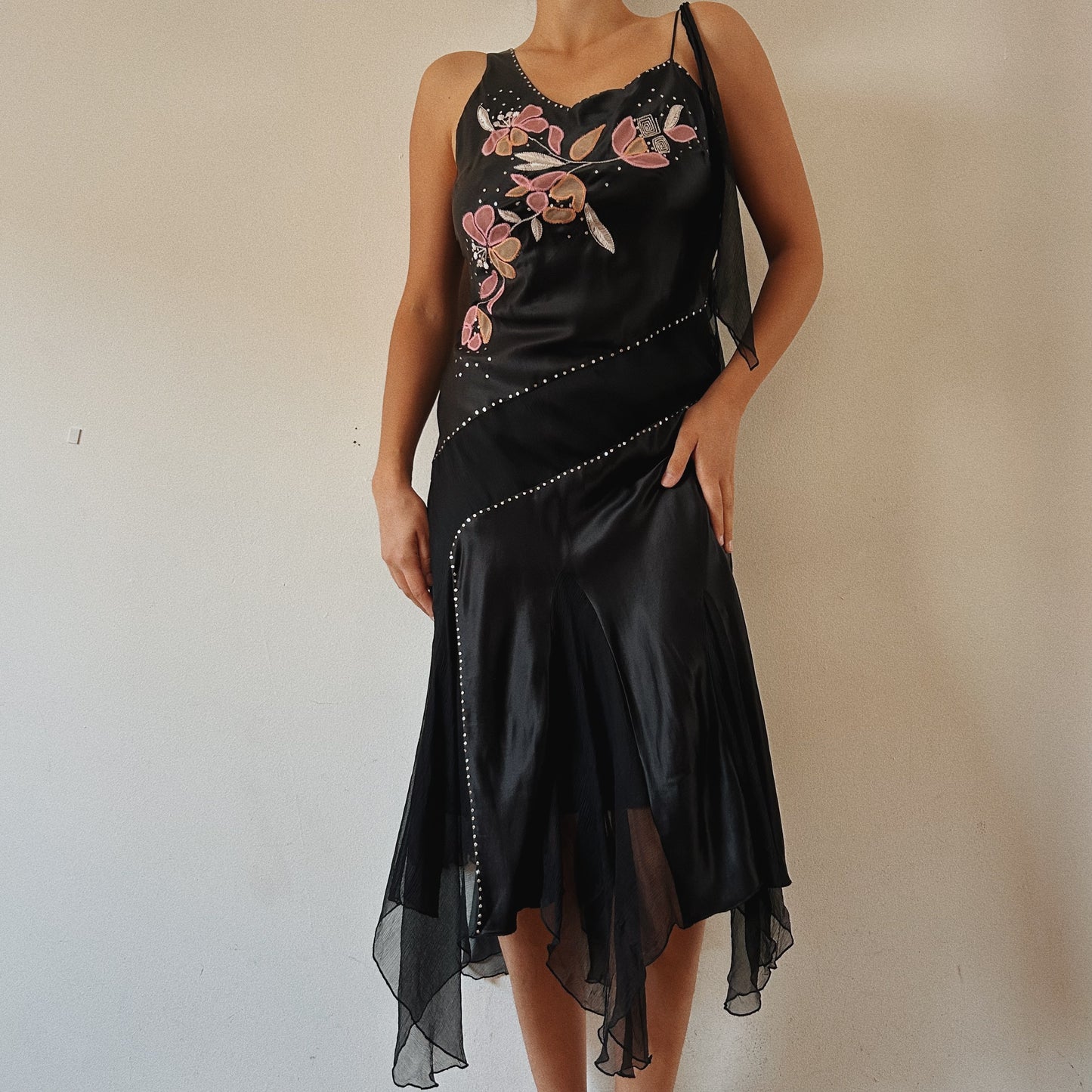 Fairy Floral Satin and Mesh Dress