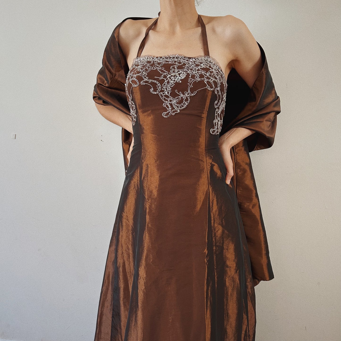 Bronze Bustier Princess Dress