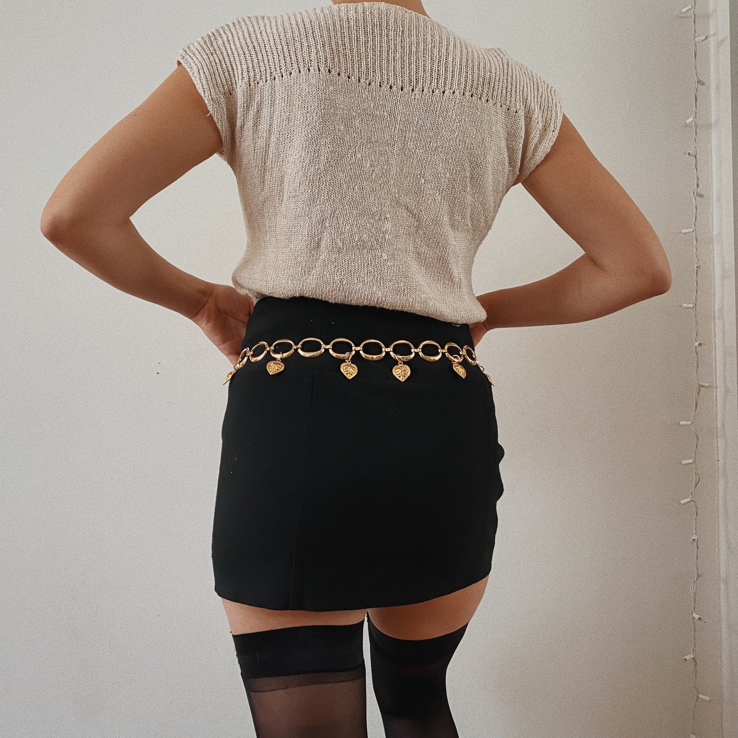 Silk Short Sleeve Beige Knit