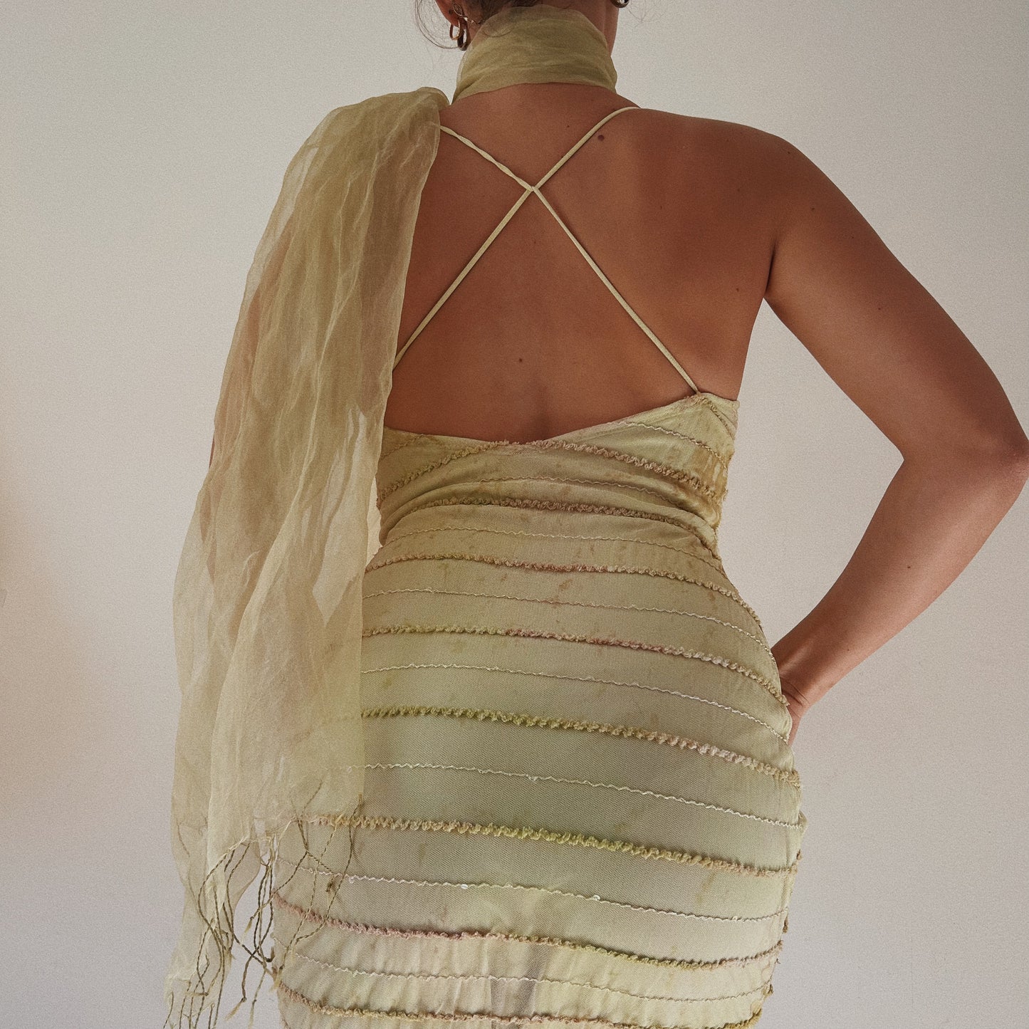 Perfect Embellished Mesh Summer Dress With Matching Shawl