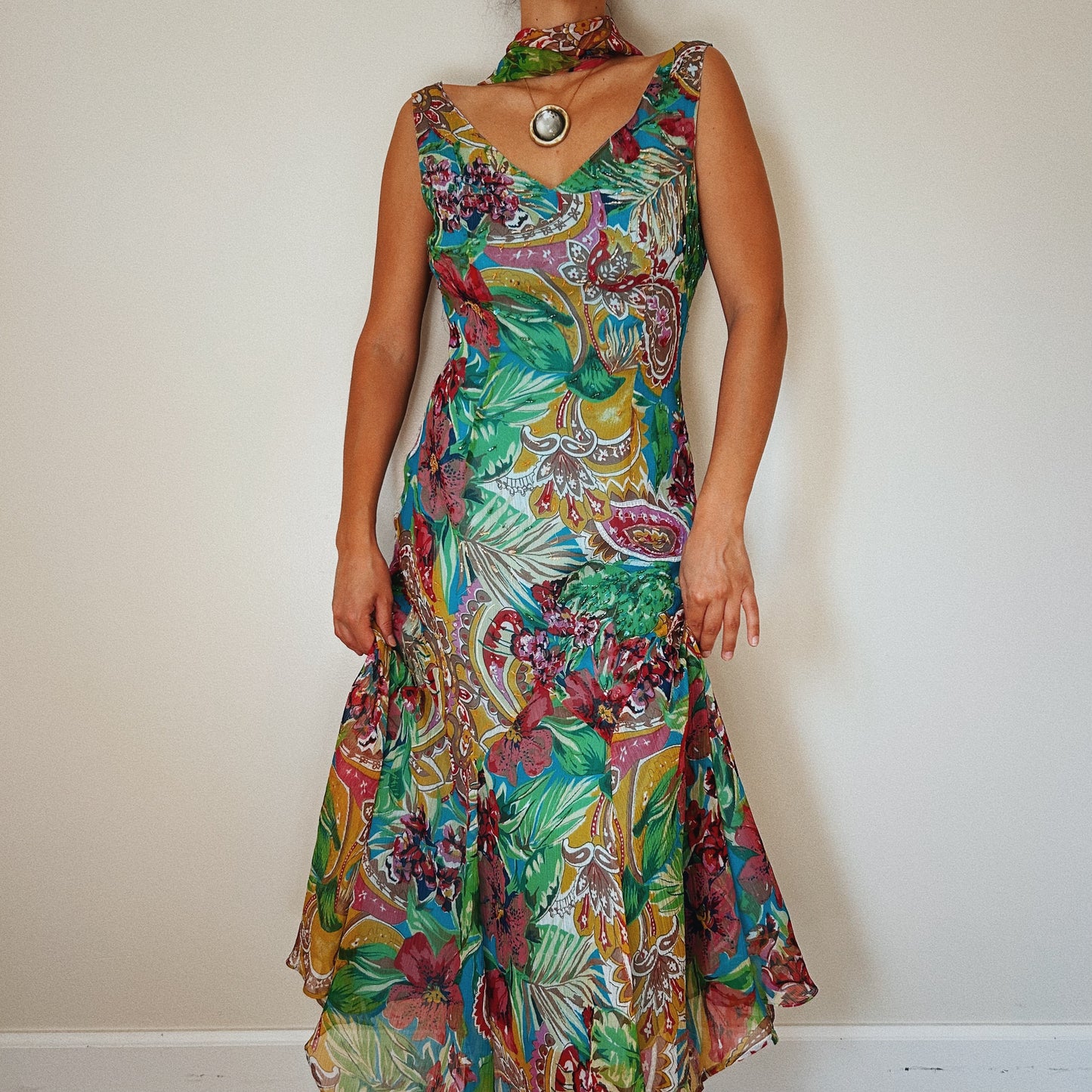 Tropical Fairy Dress with Scarf