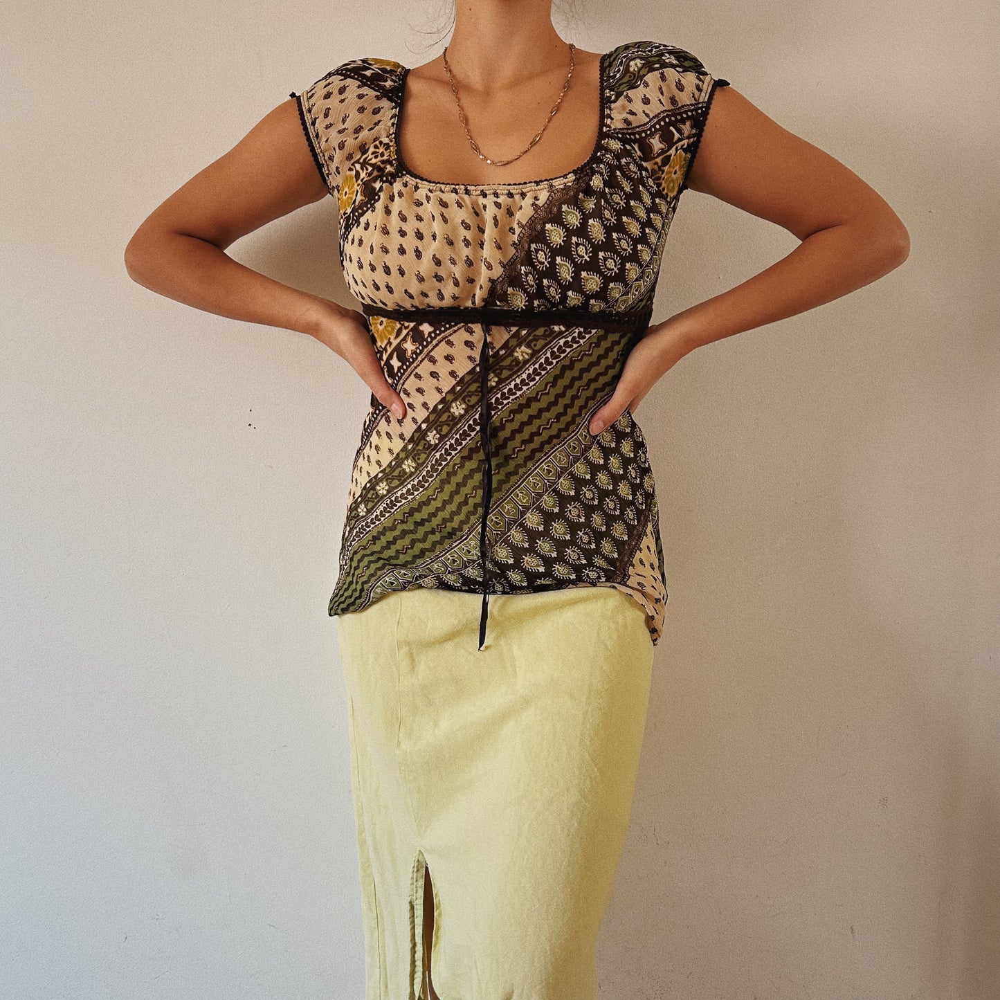 Bohemian Paisley Mesh Top