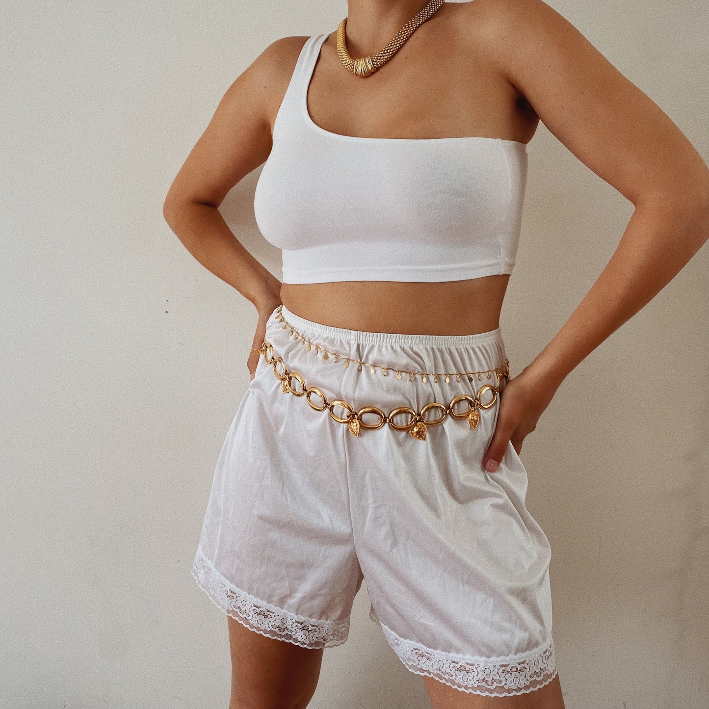 Vintage White Slip Shorts