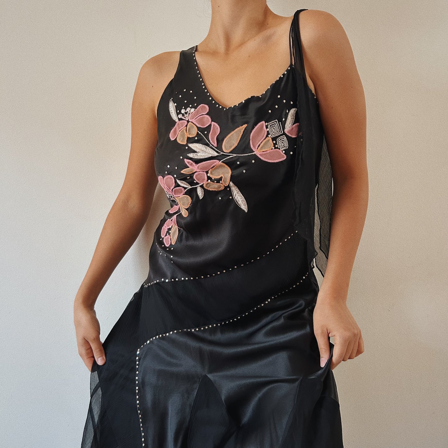 Fairy Floral Satin and Mesh Dress