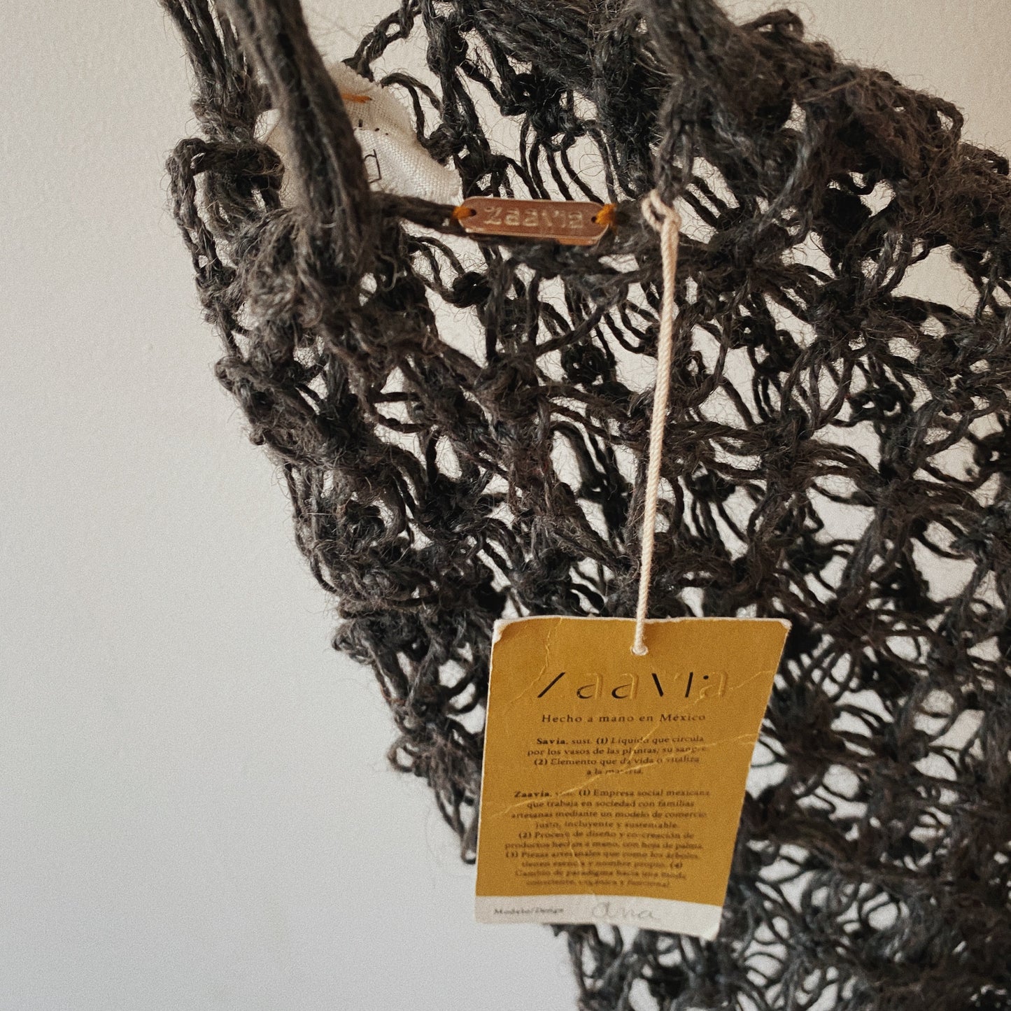 Natural Fiber Gray Handmade Tote